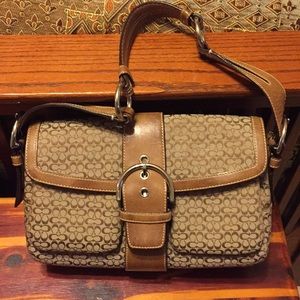 Coach purse - Brown Signature pattern